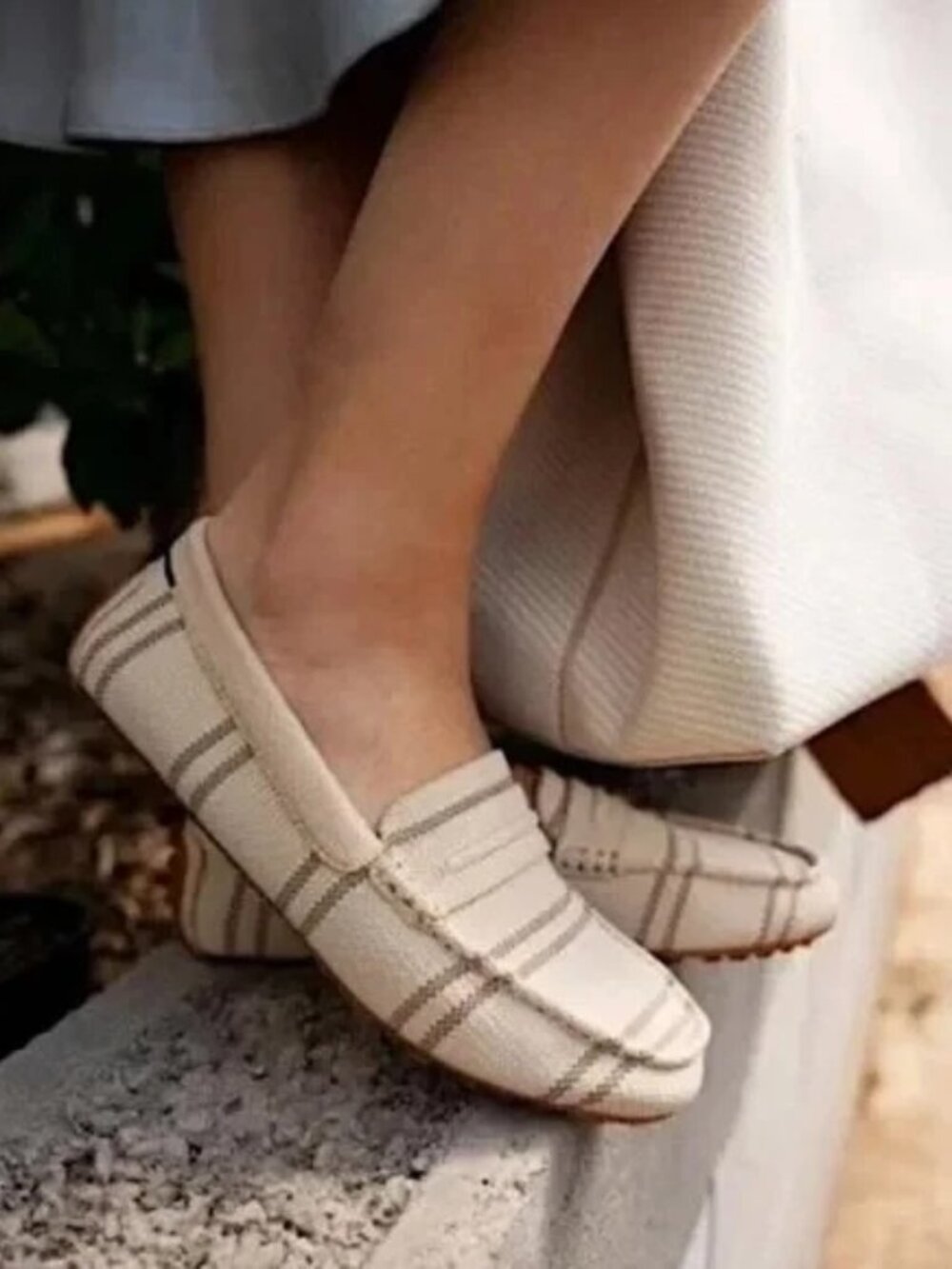 Rothy’s Women's Loafers The Driver in Sandy Shores Cream/Tan Size 6.5